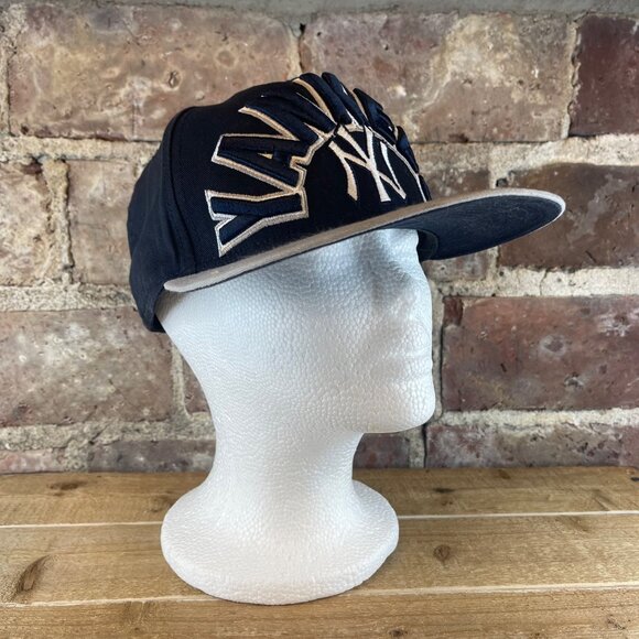 YANKEES New York NY Spell Out Blue New Era Adjustable Hat - Picture 2 of 8